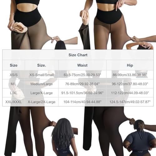Irazia Fleece Lined Leggings Women's Fleece Lined Tights Sheer Look High Waist Thermal Leggings Winter Pantalones De Cintura Alta Para Mujer Dressly Capsule Wardrobe for Women Over 60 - image 4