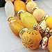 Bocar 3 Layer Chunky Statement Beaded Necklace Fashion Multi Layer Women Collar Necklace(NK-10625) (Amber Yellow)