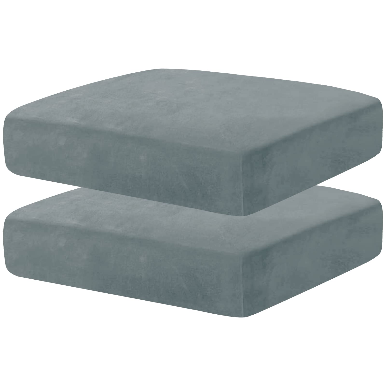CHELZEN Samt Sofa Sitzkissenbezug, Hochelastischer Sitzbezug, Stretch Sofasitzbezug Schonbezug Schutz Sofabezug L-förmiger Ecksofas für Wohnzimmer (1 Sitzer*2, Staubiges Blau)
