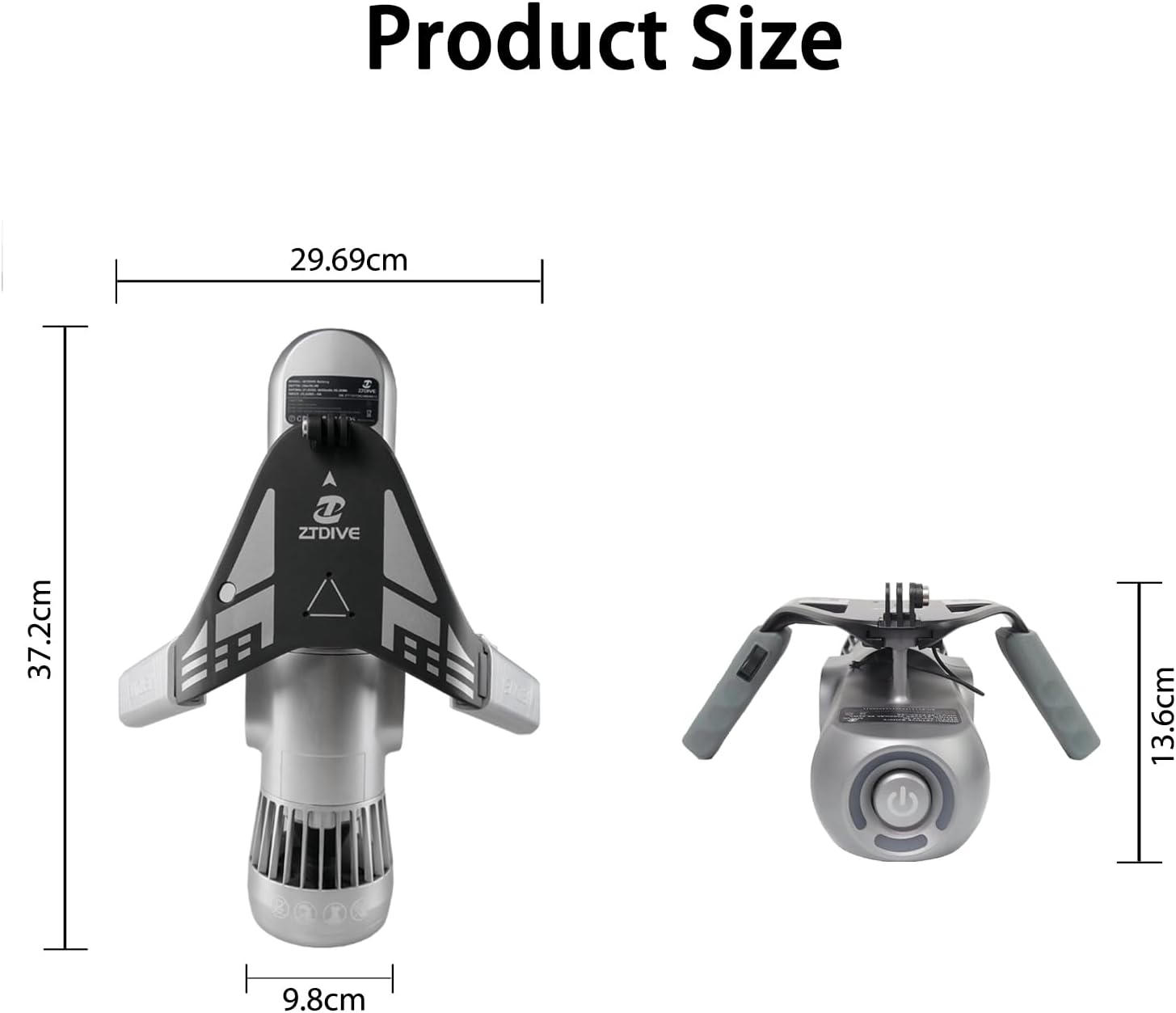 Jetdive Underwater Scooter - 3 -speed mode (up to 1.8 m/s) | 4.6Ah battery (30-60min) | Mount of the action camera | For Scuba/snorkeling/swimming pool | Adults and children 7 514AywuFgmL. AC SL1500