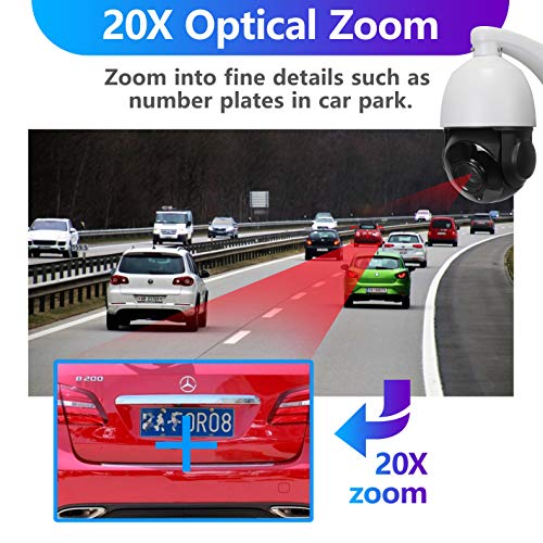 Hsility Ptz Camera Outdoor 2.0Mp Cvi Tvi Ahd Coax Cvbs 20X Optical Zoom 197Ft Night Vision High Speed Star Light Dome Camera W/ Rs485 Control And Long Power Cable Supply Ac 24V (2.0Mp) #TOP2