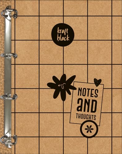 Jandaia - Caderno Argolado Cartonado Colegial Kraft Black 160 folhas