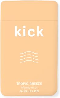 Kick Breath Spray – Natural Oral Spray with Organic Xylitol & Propolis for Dry Mouth & Fresh Breath – Alcohol Free, Sugar Free, 20 mL Tropic Breeze (Mango Mint)