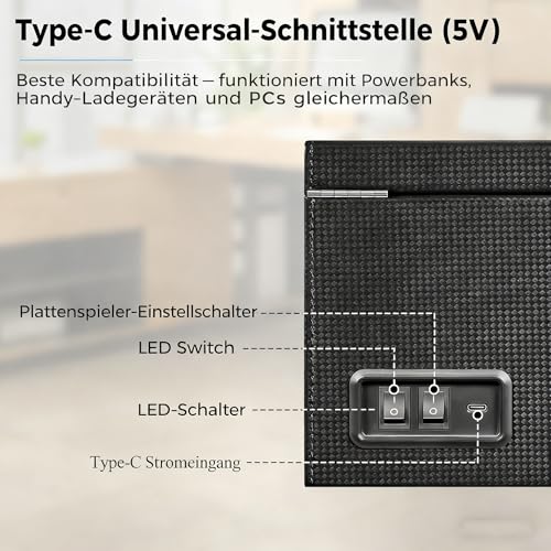 ANWBROAD Uhrenbeweger 4 Uhren+6 extra Speicherplätze Uhrendreher Automatikuhren 4 Drehmodis mit Super Leisem Mabuchi Automatik Uhrenbeweger Watch Winder Uhrendreher Karbonfaser USB-Aufladung JWW002F