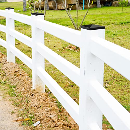 8 Pack Black Fence Post Caps Pvc Basement Pole Cover Pyramid Fence Topper Decking Caps For Wood Post And Fence Post And Deck Post (3.5 X 3.5 Inch) #TOP5