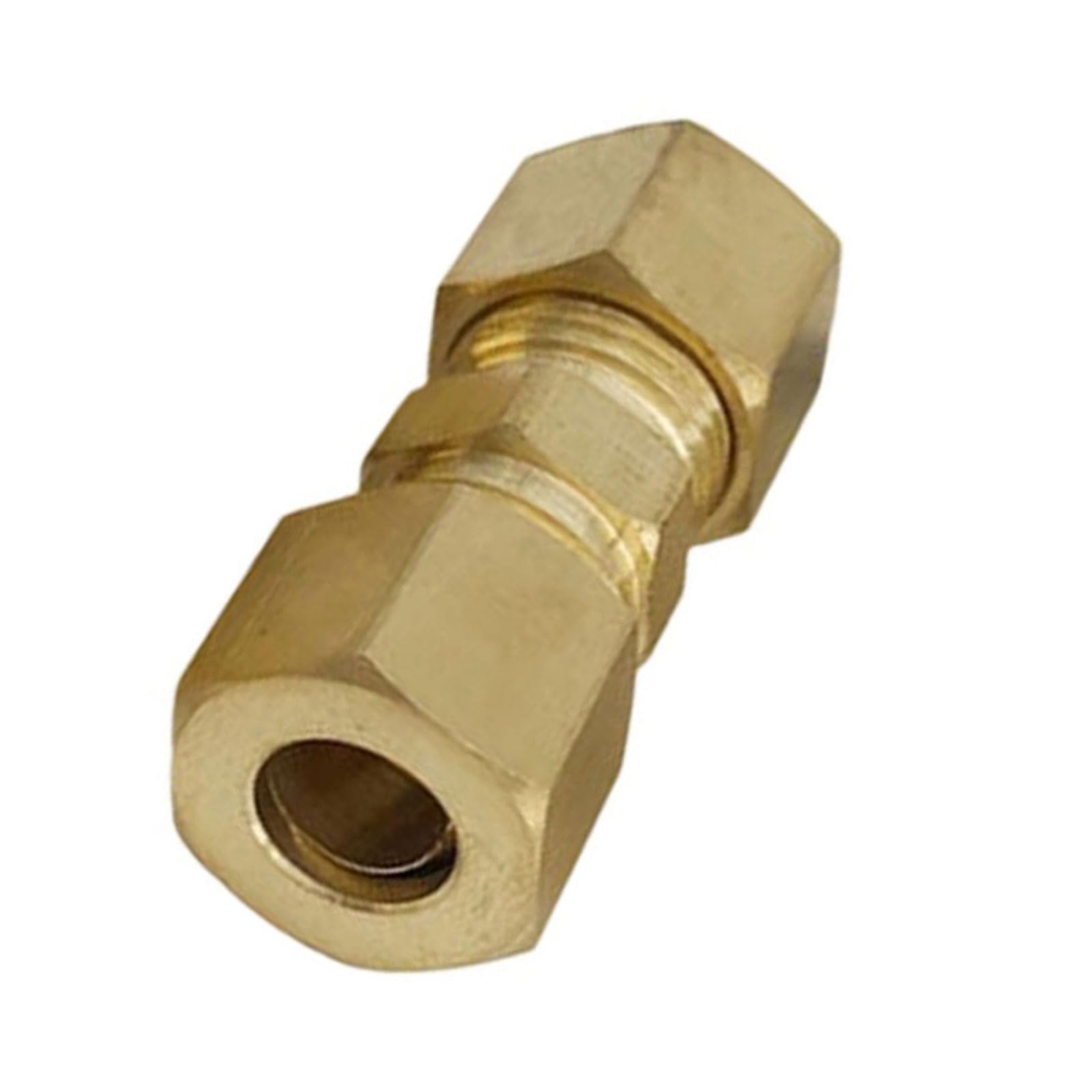 Brass 3/16 Brake Line Connector, Corrosion-Resistant Leakproof Seal for Automotive Repairs High-Pressure Brass Coupling for Automotive Repairs
