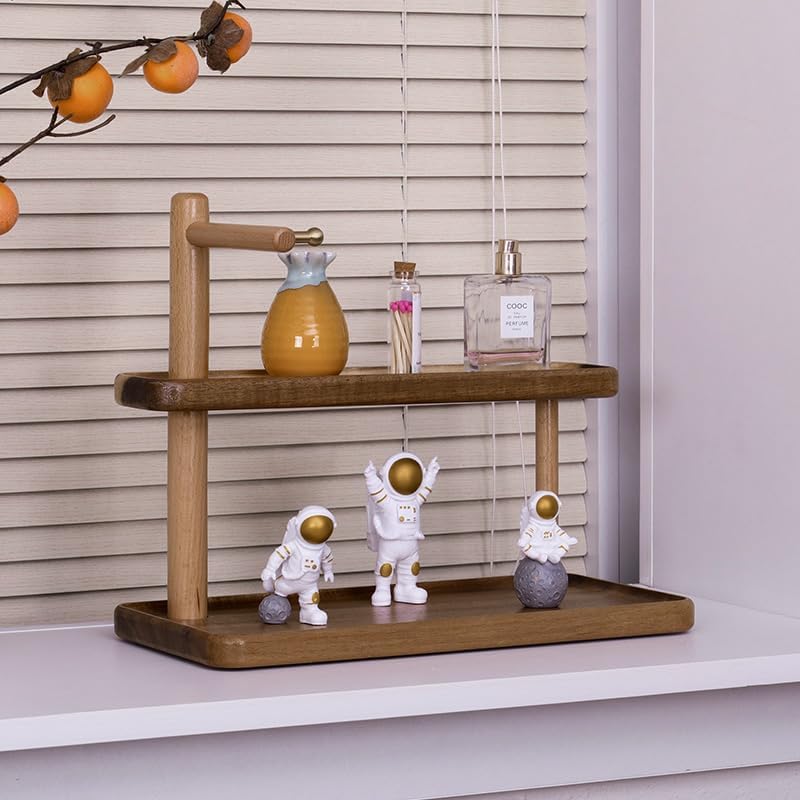 Miniatura 8 de Soporte de madera para llaves de entrada con 2 ganchos y bandeja, organizador colgante de madera para llaves, regalo ideal para fecha de importación