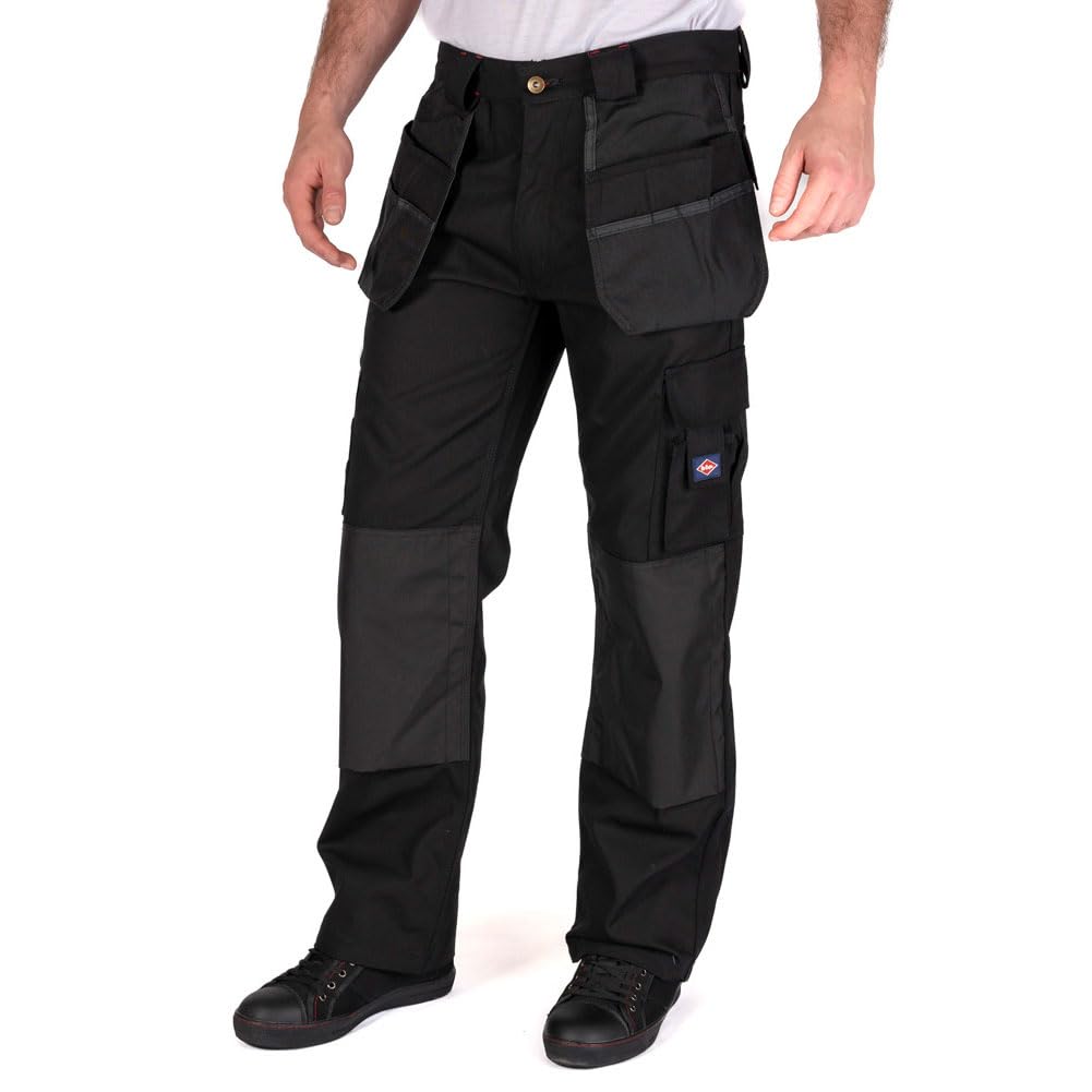 Lee Cooper Workwear LCPNT216 Bolsillo múltiple para Hombre con Bolsillos para Rodilleras Pantalones Cargo de Trabajo de Funda Fija