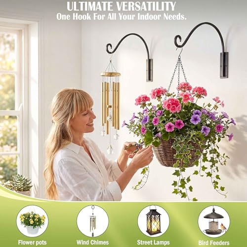 Qiang Ni Heavy-Duty Plant Hanger Outdoor: 100 lbs Hanging Plant Hook for Outside Basket - 22-Inch Wall Mount Plant Bracket for Bird Feeder by Qiang Ni - Image 9