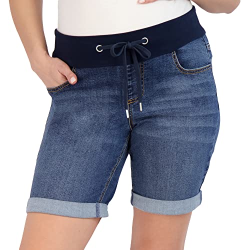 Savi Parker Women's Maternity Shorts Bermuda With Double Roll Cuff - Mom To Be Comfy Activewear - Pregnant Women Clothes For Summer, Casual & Active Wear - Bci Certified (Naples, Large) #TOP21