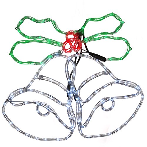 WeRChristmas Animated Bells and Holly Rope Lights Silhouette Christmas Decoration, 70 cm - Large