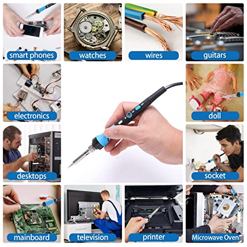 Soldering Iron Kit,60W Soldering Gun With Ceramic Heater,9-In-1 Solder Iron Kit Tool,Adjustable Temperature 200 To 450℃, Soldering Iron Tips, Solder Wire, Solder Iron Stand For Welding And Repairing #TOP5