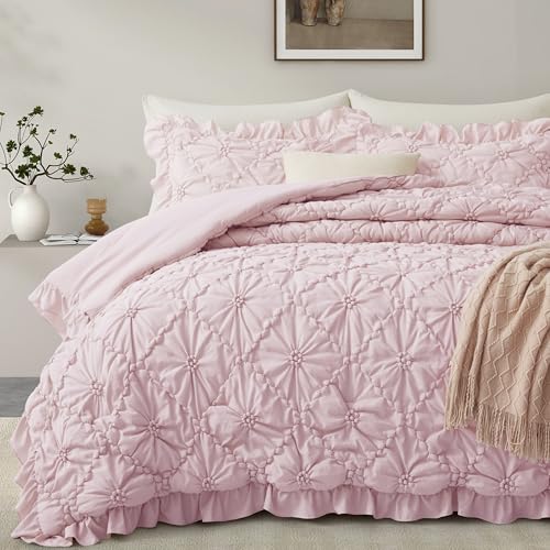 BEDAZZLED King Size Comforter Sets, Pink Bedding Comforter Set, 3