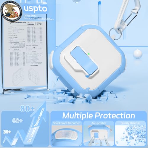Image of Ekoonpft for AirPods 4 Case 2024, Secure Lock Design Cases for Apple AirPods Pro 4th Generation for Women Girly, Soft Cover with Cleaner,Silicone Wrist Strap,Cute Candy Keychain,Carabiner