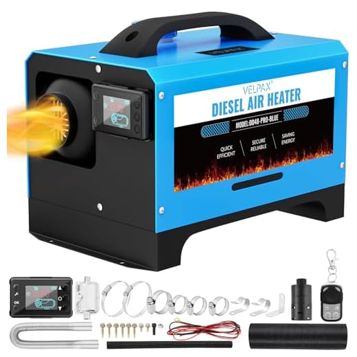 VELPAX Calentador Diésel Portátil Todo en Uno 12 V 8KW,Calentador de Aire Diesel 0,16-0,52 L/h LCD de Control Remoto,Adecuado para automóviles, Camiones, Barcos