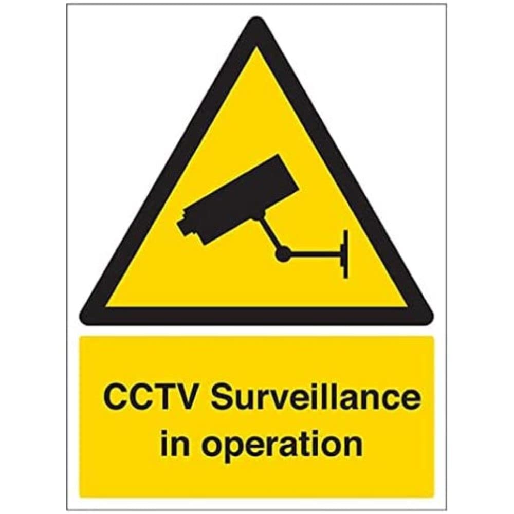 RDLCAR CCTV In Operation Segnale di Avvertimento - Segnali di Avvertimento Telecamera di Sicurezza, Conforme alle Linee Guida ISO 7010, 300 mm x 400 mm x 1 mm, PVC Rigido, Confezione da