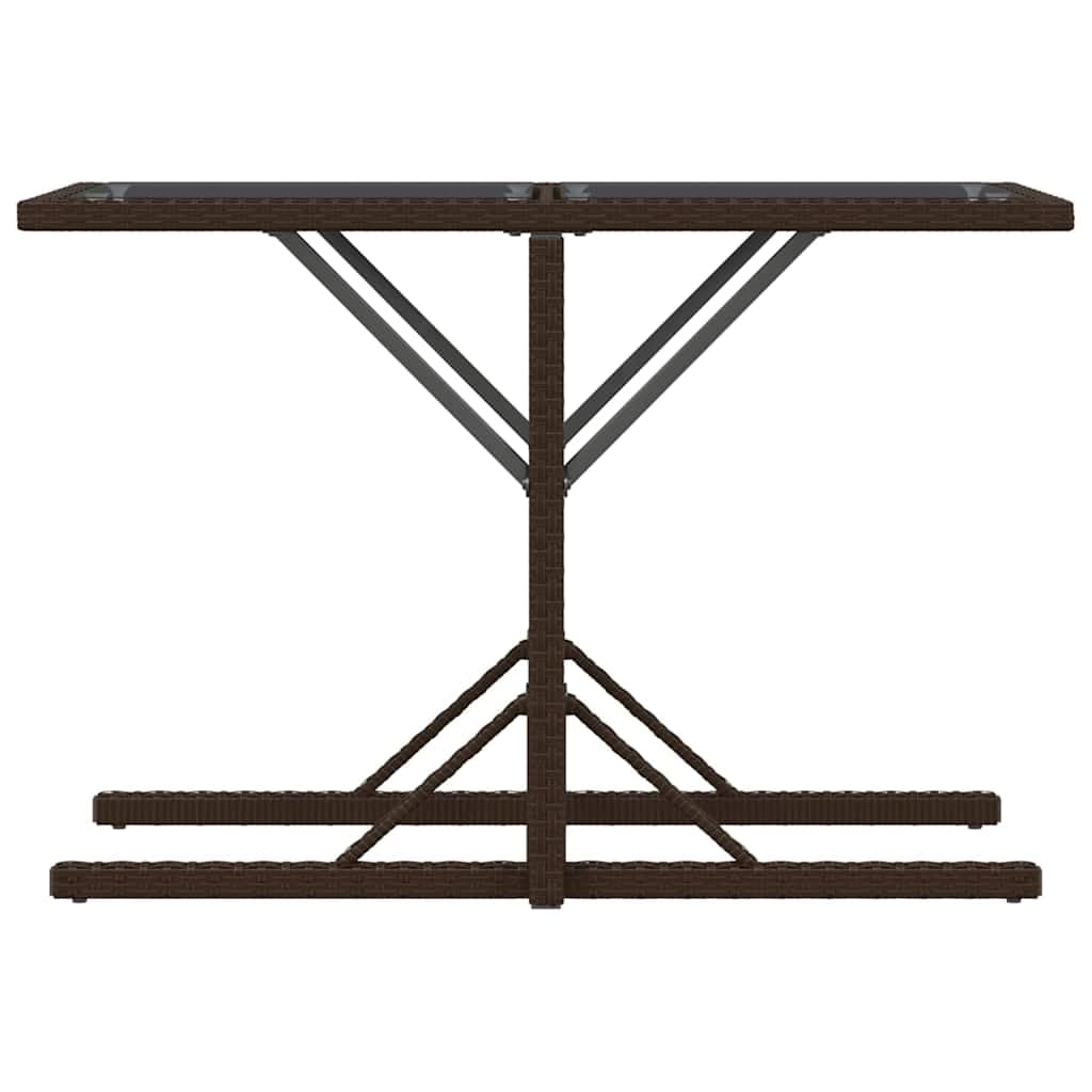 Set da 3 pezzi da bistrot con cuscino, marrone, polyrattan, sedie pieghevoli, tavolo in vetro, resistente ai raggi UV, per giardino, balcone, terrazza, set di mobili da esterno confortevole