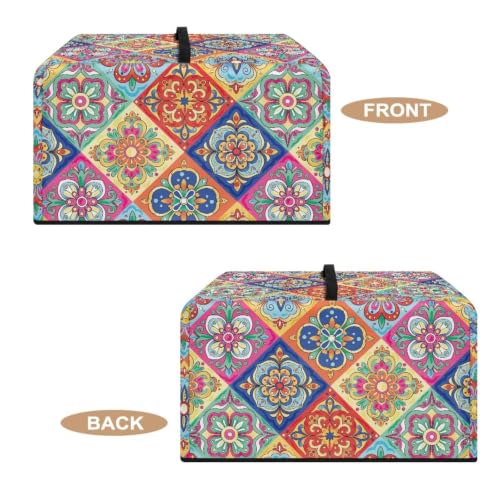 Image of Microwave Oven Cover Dust-Proof Small Kitchen Appliance Protector Air Fryer Toaster Oven Cover Kitchen Baking Accessories, L, 20.9 x 15.7 x 12.4 Inches, Colorful Ethnic Floral