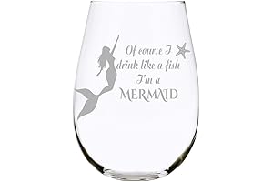 C & M Little Mermaid Wine Glass – Of Course I Drink...