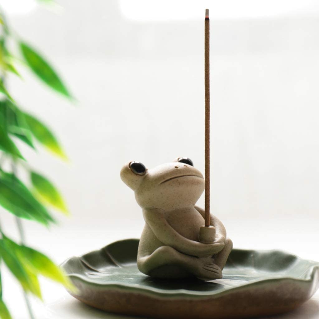 Amazon｜香立て 香炉 お香立て 手作りセラミック香炉香台カエル