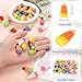 36 Pieces Fake Candy Corn Embellishments, Halloween Decor Resin Candy Corn Beads Party Supplies Candy Decors with Box DIY Crafts Scrapbooking Accessories (YellowWhiteOrange)
