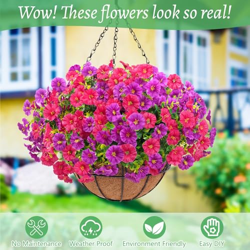 Elyum-Artificial-Hanging-Flowers-for-Outdoors-Fake-Flowers-Artificial-Petunias-Hanging-Baskets-for-Outdoors-UV-Resistant-Fake-Hanging-Plants-Flowers-for-Outside-Garden-Patio-Porch-Decor Elyum Artificial Hanging Flowers for Outdoors Fake Flowers Artificial Petunias Hanging Baskets for Outdoors UV Resistant Fake Hanging Plants Flowers for Outside Garden Patio Porch Decor
