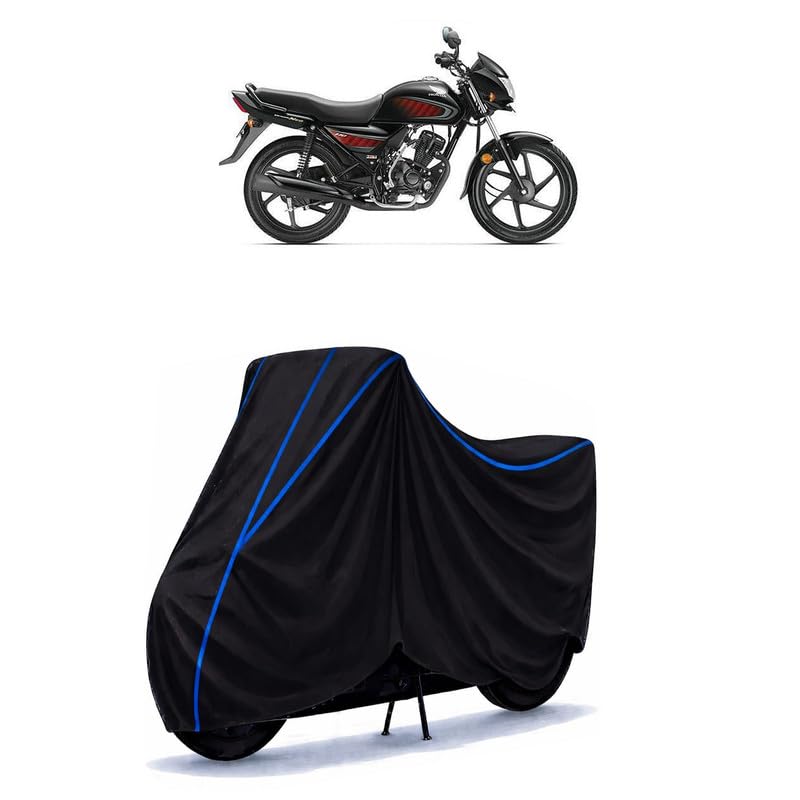 Image of Dream Neo Carrier Bike Cover Water Resistant Universal Motorcycle Rain | Heavy Duty UV Protection, Dust, Scratch Indoor Outdoor All Weather with Black Blue Piping Elastic