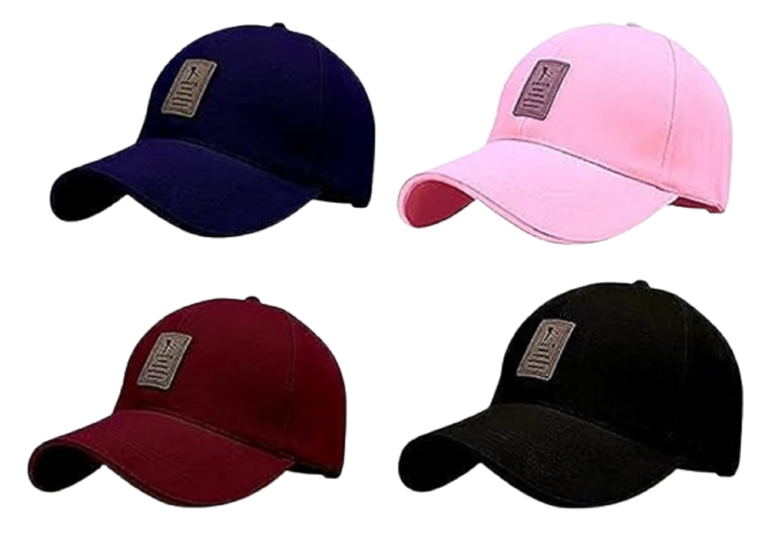 Combo 4 Unisex Baseball Caps Adjustable Stylish Sun Protective Cap for Men Women Pack 4-image-44