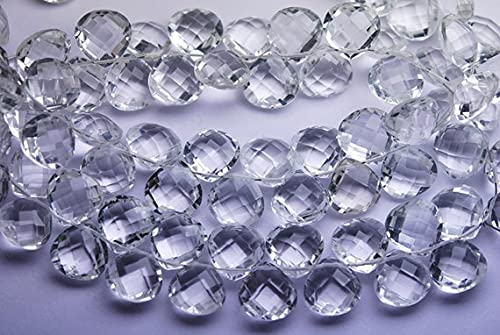 Quartz cristal de roche briolette cœur 10mm pour perles et fils de haute qualité