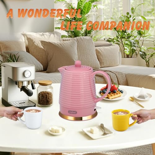 Tetera Eléctrica Cerámica 1.2 Litros con Infusor y Set de Tazas miniatura 7