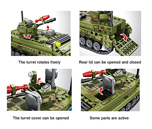 BBHH Technologie-Panzer-Baustein-Set, Militärpanzer-Modellbausatz 376 + Pcs Bausteine Spielzeug Geschenke für Kinder… – Bild 3