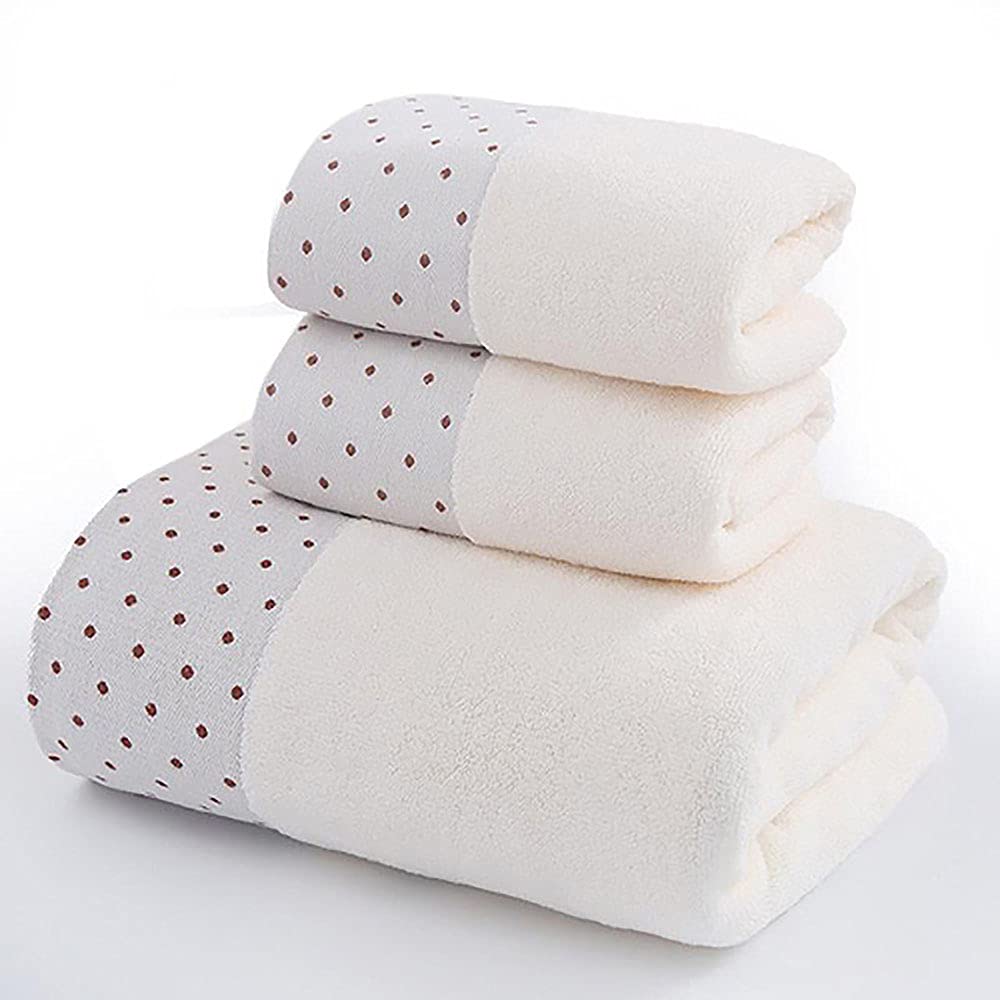 Juego de toallas de algodón para uso diario en el baño familiar con tres piezas blancas