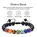 GelConnie Lava Rock Chakra Bracelet 7 Chakra 8mm Natural Stone Healing Bracelet Stress Relief Yoga Beads Anxiety Bracelet Aromatherapy Essential Oil Diffuser Bracelets Bangle