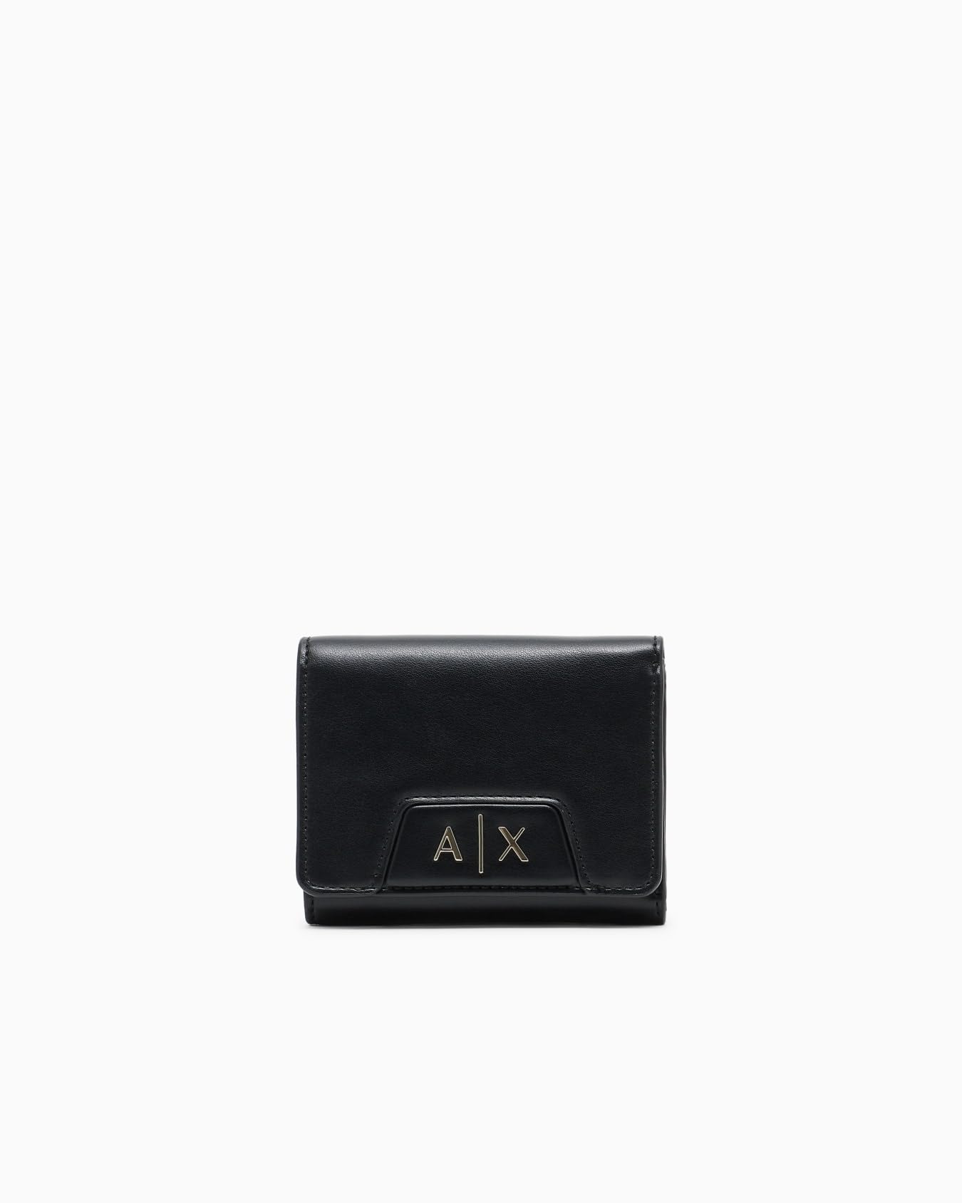 Armani Exchange Women's Amelie Gold Logo Mini Wallet, Black