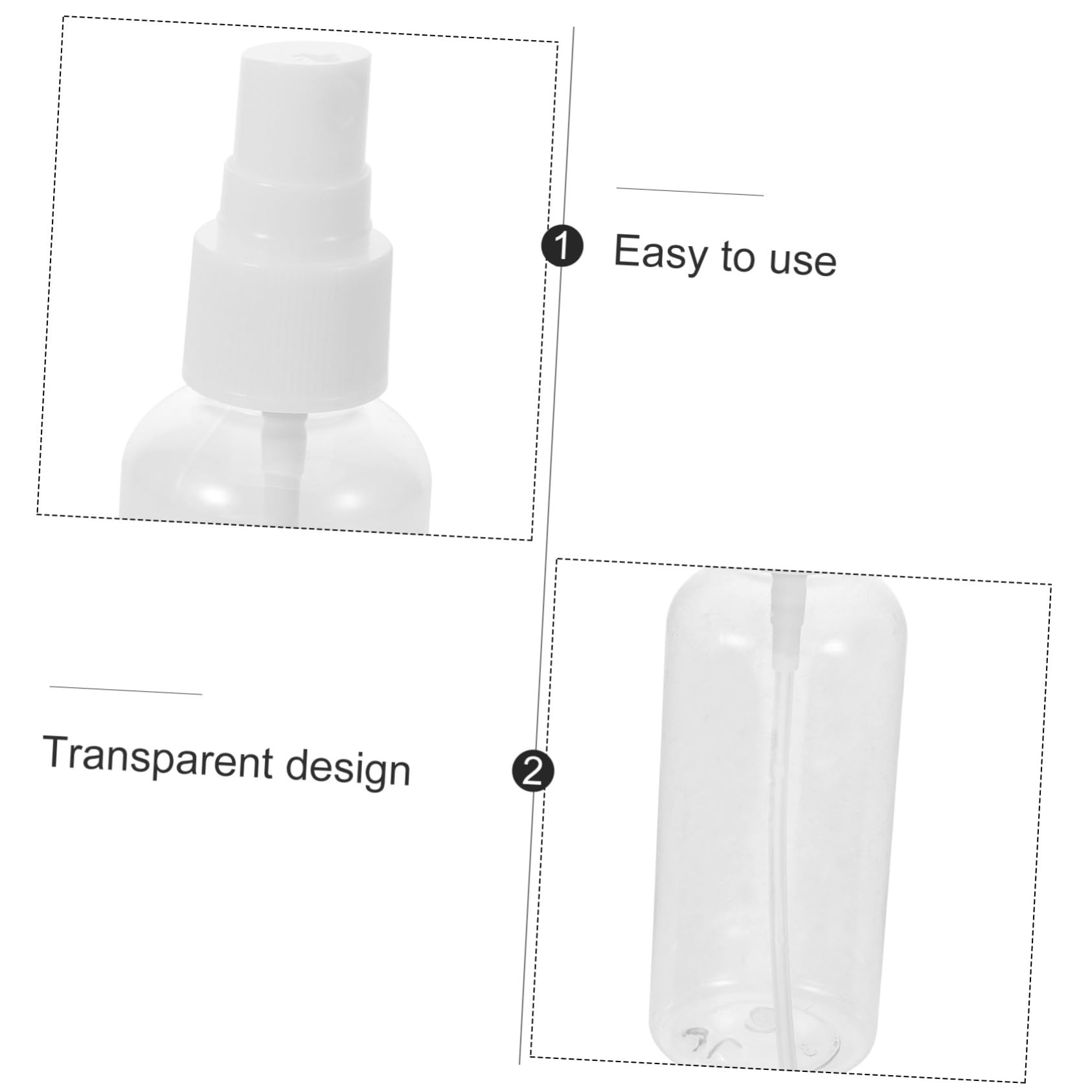100stücke Sprühflasche Transparent Leer Nachfüllbar Reisegröße Parfümzerstäuber mit Feinem Nebel für Kosmetik Öl Pflanzen Pflege