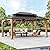 Modern Shade Rosewood Wood Gazebo 12' x 16', Cedar Framed Wooden Gazebo with Double Galvanized Steel Roof, Permanent Hardtop Wood Grill Gazebo with Sturdy Hooks for Garden, Backyard, Patio, and Deck