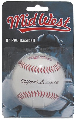 Brand Midwest Official League 9" PVC Practice Training Baseball Ball White