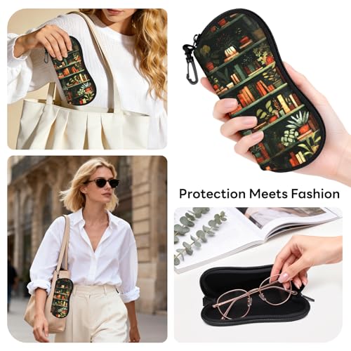 Image of Sunglasses Case with Belt Clip, Ultra Light Neoprene Zipper Soft Padded Glasses Case for Women Men