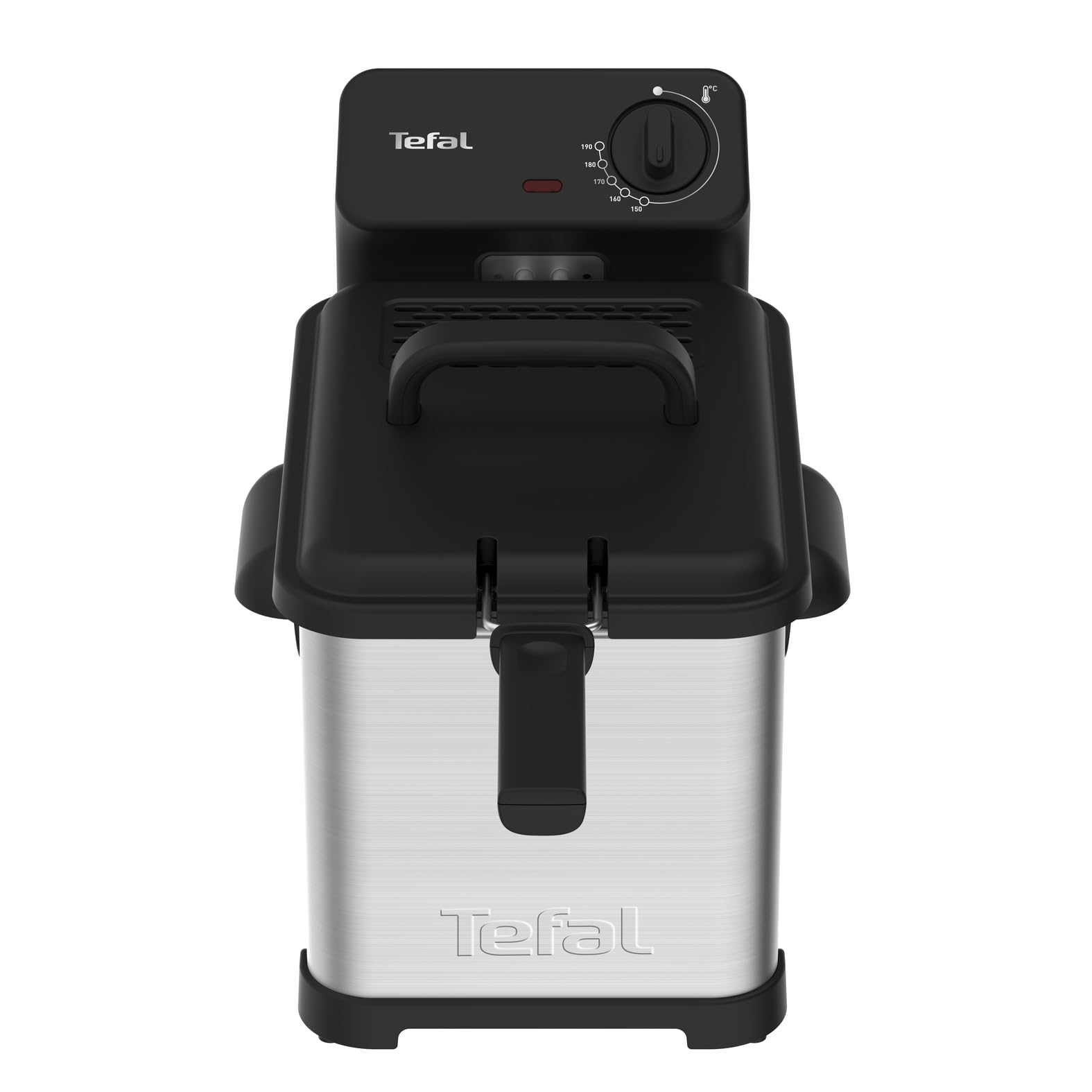 Tefal Family Pro Access 4,0L Fritteuse, 3000 Watt, semiprofessionell mit Öl, herausnehmbarer Ölbehälter, Kühlzonen-Technologie, leichte Reinigung, knusprige Pommes, Edelstahl, schwarz, FR5030