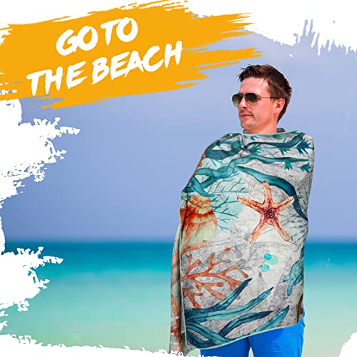 Zhanmai Microfiber Sea Turtle Beach Towel 30 x 60 Inches Bath Towels Pool Quick Drying Beach Blanket Sandproof Blanket for Adults Travel Sports Swim Spa