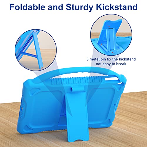 JOGUIIA Kids Case for iPad 10.2,Premium Silicone Shockproof Kids Cover for iPad 10.2inch 2021/2020/2019,Built-in Stand Handle for Apple iPad 9th 8th 7th Generation(Blue) - Image 4