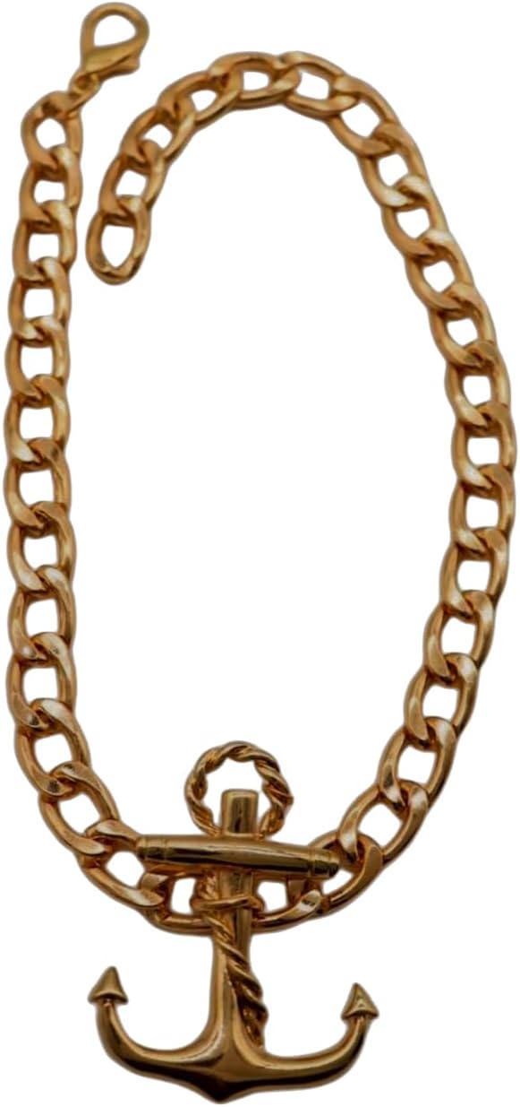 Gold Anchor Charm Boot Chains, 2PCS Pair Adjustable 11–15 In, Gold-Tone Shoe Anklet Jewelry For Boots, Nautical Statement Accessory, Handmade In USA (BC212)