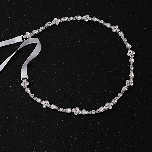 Thin Bridal Belt Bridesmaid Sash Crystal Wedding Belt with Rhinestones Pearls for Women Dress Accessories2