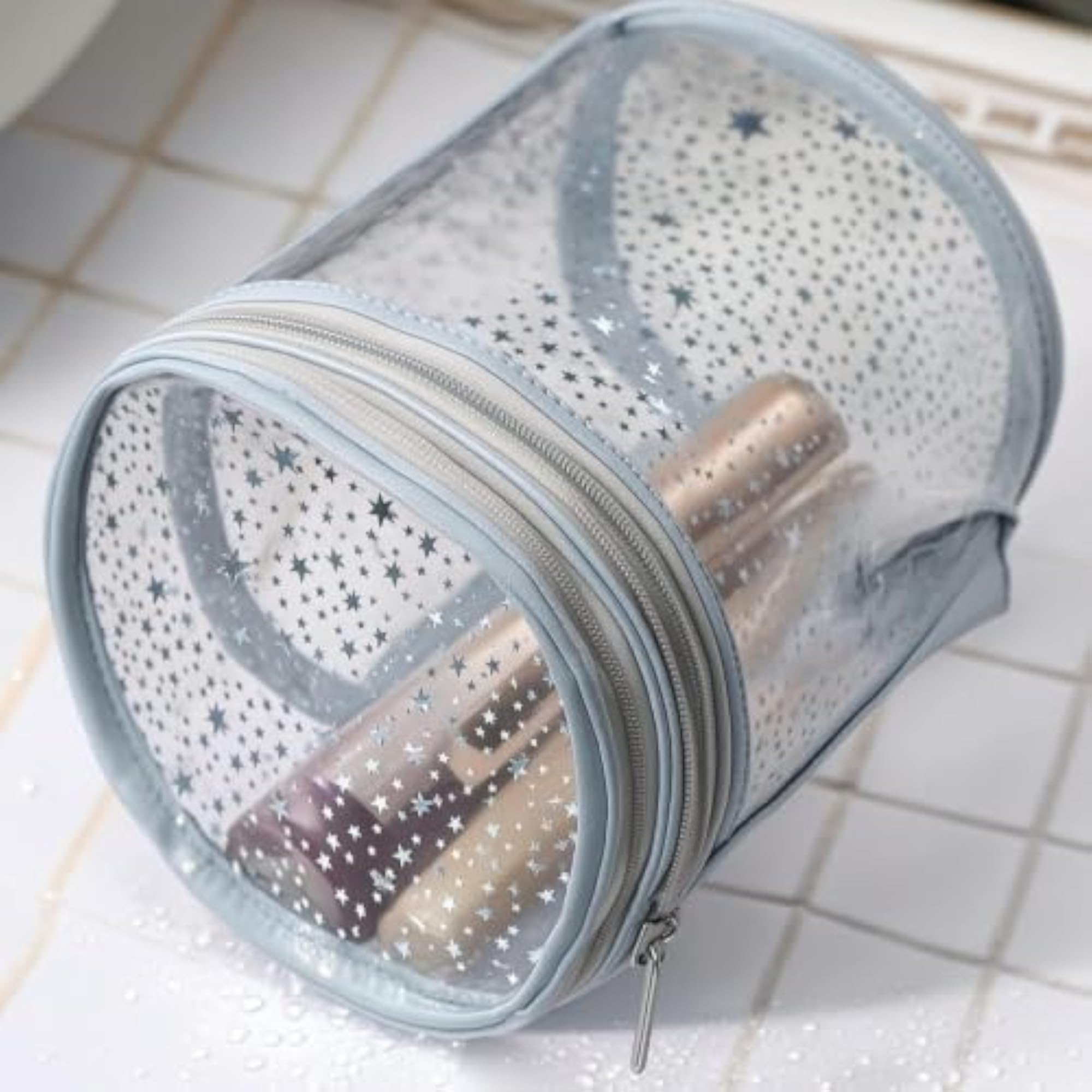 Waterproof Clear Makeup Bag with Handle, Lightweight Travel
