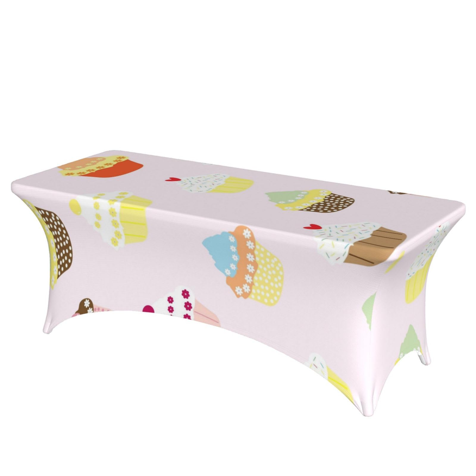 Nappe rectangulaire de 1,8 m universelle motif cupcakes pour mariage et fête