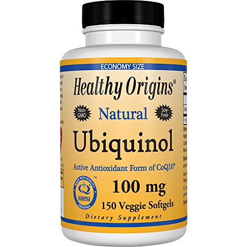 Healthy Origins Ubiquinol 100mg Soy Free Non GMO (Vegetarian, Gluten Free), 150 Veggie Gels