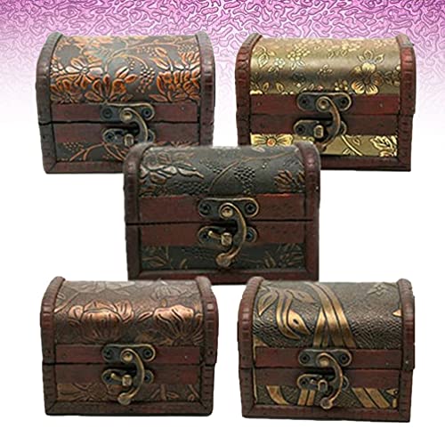 NUOBESTY 4Pcs Caixa de Tesouro De Madeira Caixa Do Anel Brinco Colar de Pingente de Caixa de Caixa d