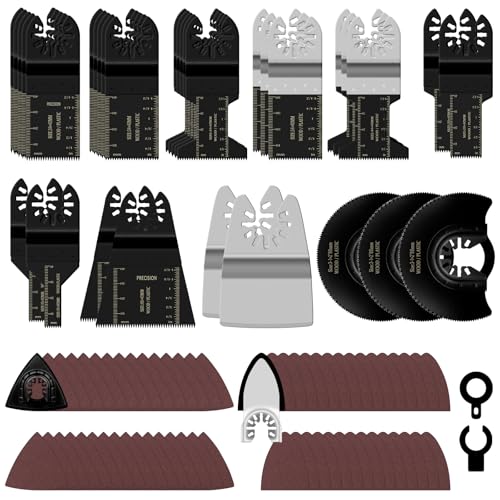 CIRULLI 96 Pezzi Lame multifunzione,Lame Utensile Multifunzione, per Dremel, per Makita, per bosch, lama da sega circolare, lame segate per legno, plastica e metallo morbido