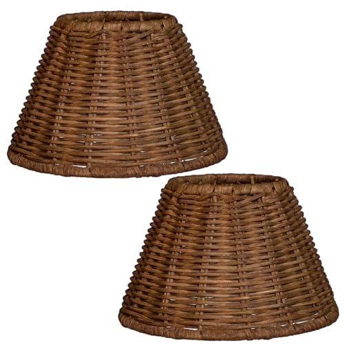 mini lampshades set of 2, Natural Rattan, 3