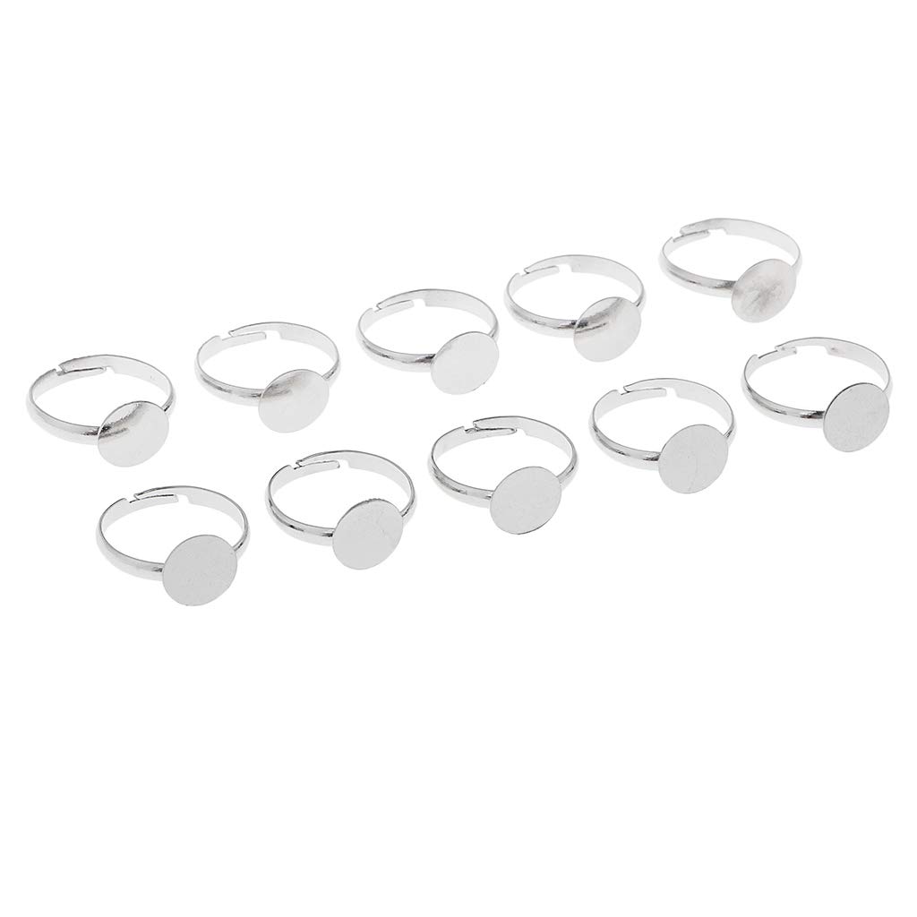 10pcs Bague En Laiton Bague Ronde 12mm Cabochon Bijoux De Femme Fille